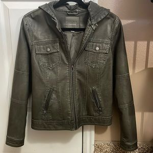 Grey jacket with removable hood